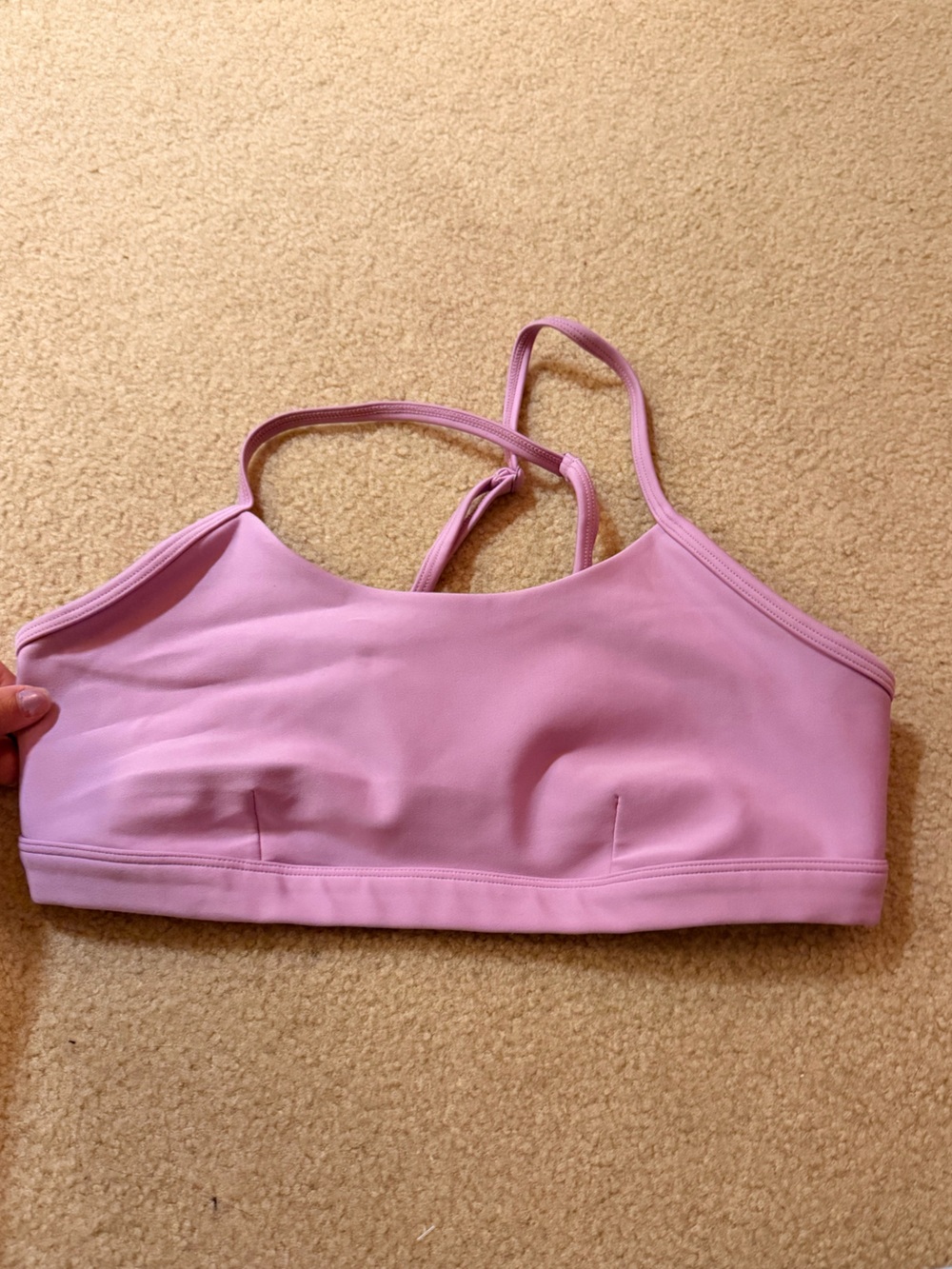 ALO Yoga Pink Strappy Light-Support Sports Bra